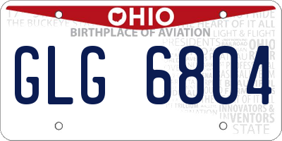 OH license plate GLG6804
