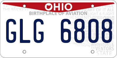 OH license plate GLG6808
