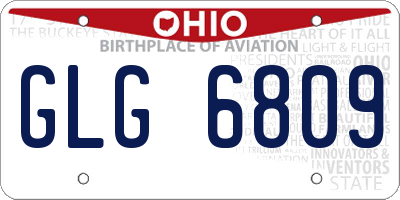 OH license plate GLG6809