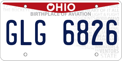 OH license plate GLG6826