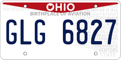 OH license plate GLG6827