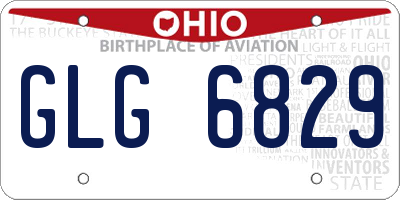 OH license plate GLG6829