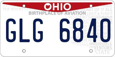 OH license plate GLG6840
