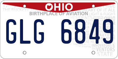 OH license plate GLG6849