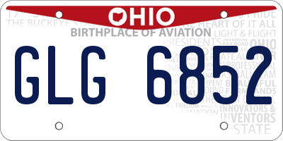 OH license plate GLG6852