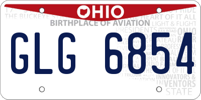 OH license plate GLG6854