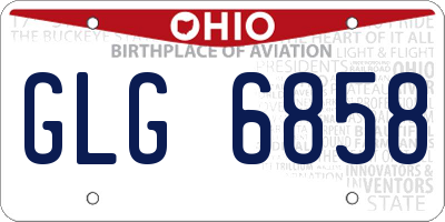 OH license plate GLG6858