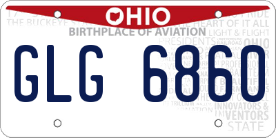 OH license plate GLG6860
