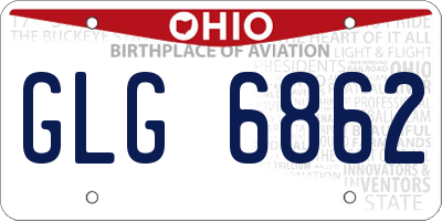 OH license plate GLG6862