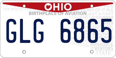 OH license plate GLG6865
