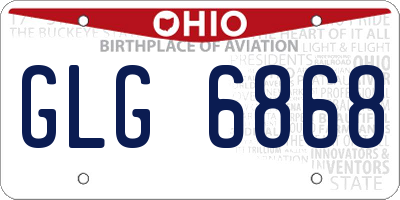 OH license plate GLG6868