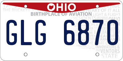 OH license plate GLG6870