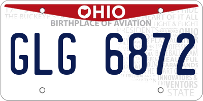 OH license plate GLG6872