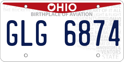 OH license plate GLG6874