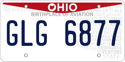 OH license plate GLG6877