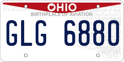 OH license plate GLG6880