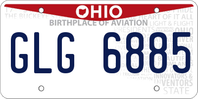 OH license plate GLG6885