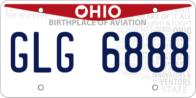 OH license plate GLG6888