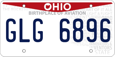 OH license plate GLG6896