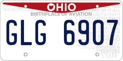OH license plate GLG6907