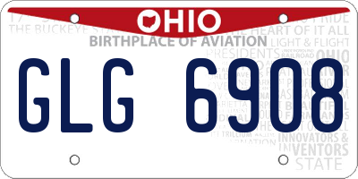 OH license plate GLG6908