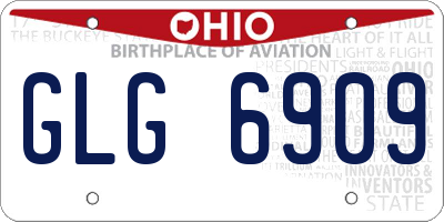 OH license plate GLG6909