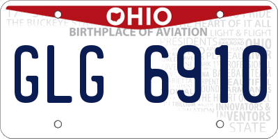 OH license plate GLG6910