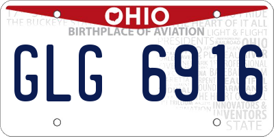 OH license plate GLG6916