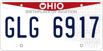 OH license plate GLG6917