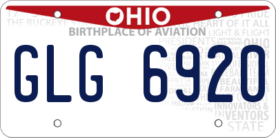 OH license plate GLG6920
