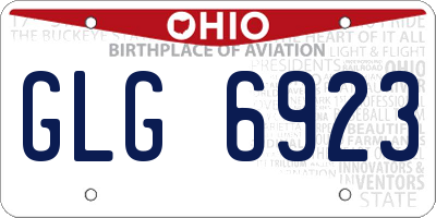 OH license plate GLG6923
