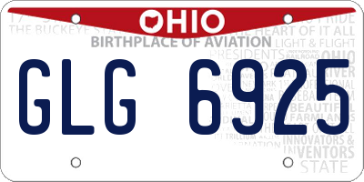 OH license plate GLG6925