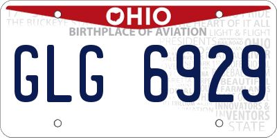 OH license plate GLG6929
