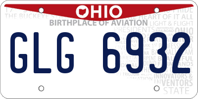OH license plate GLG6932