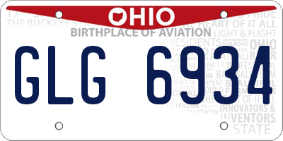 OH license plate GLG6934