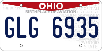 OH license plate GLG6935