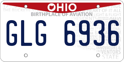 OH license plate GLG6936