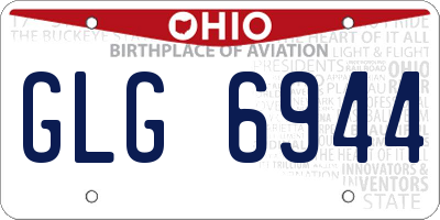 OH license plate GLG6944