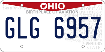 OH license plate GLG6957