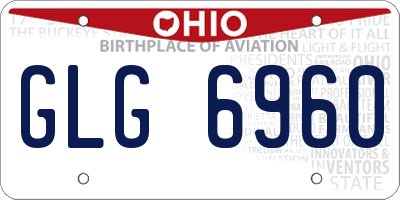 OH license plate GLG6960