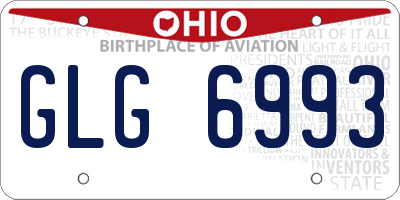 OH license plate GLG6993