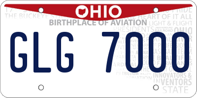 OH license plate GLG7000