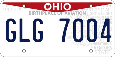 OH license plate GLG7004