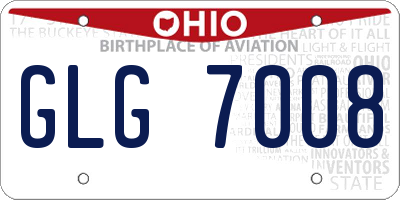OH license plate GLG7008