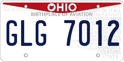 OH license plate GLG7012