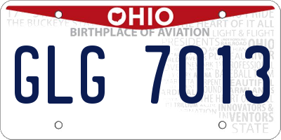 OH license plate GLG7013