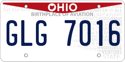 OH license plate GLG7016