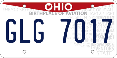 OH license plate GLG7017