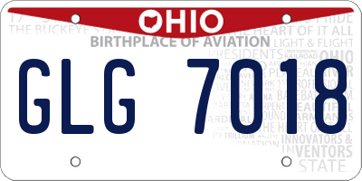 OH license plate GLG7018