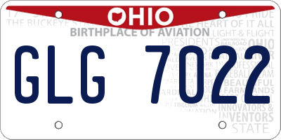 OH license plate GLG7022